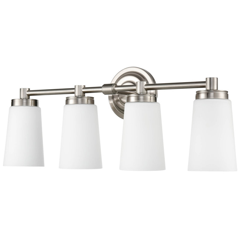 Éclairage pour salle de bain à intensité variable 4 lumières Figueroa, Nickel brossé