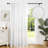Natural Woven Look Cotton Blend Back Tab Sheer Curtain Single Panel-120789795
