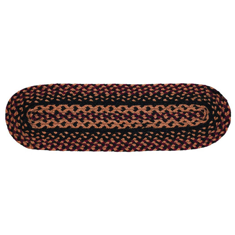 Tapis Chalres, L 28 po x P 8 po, Noir / beige / vin
