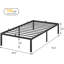 14 Inch Twin Metal Platform Bed Frame with Storage, Steel Slats-16293632-16293635