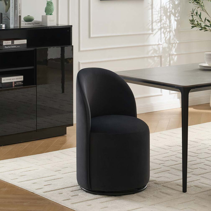 Chaise pivotante en velours 360 degrés, Gris foncé