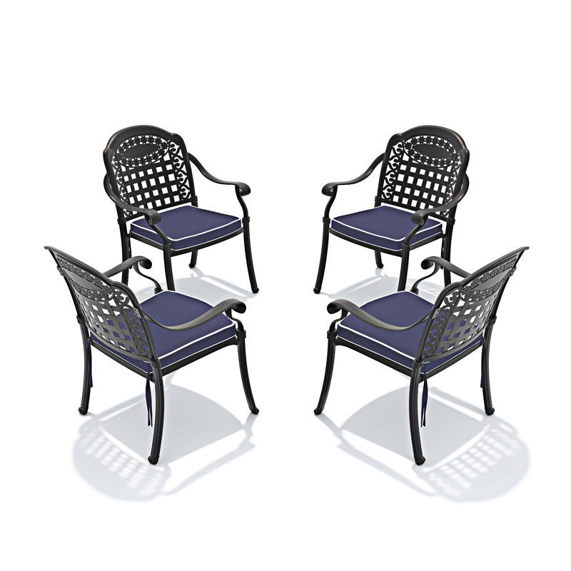 Ensemble de 4 chaises de patio en aluminium, 4