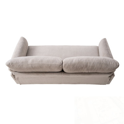 Causeuse en velours côtelé avec coussin moelleux