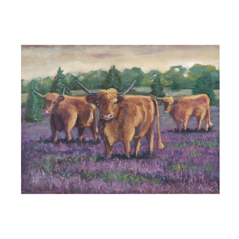 Bolog Marnie Bourque Purple Cows Canvas Art, 14" H x 19" W