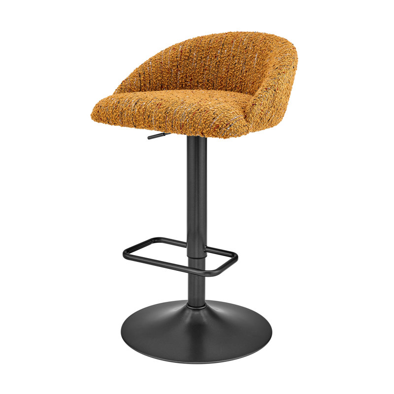 Felomina Fabric Gaslift Swivel Bar Stool, Yellow