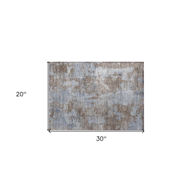 Tapis extérieur antidérapant lavable et antidérapant 2 pi x 3 pi bleu et moka