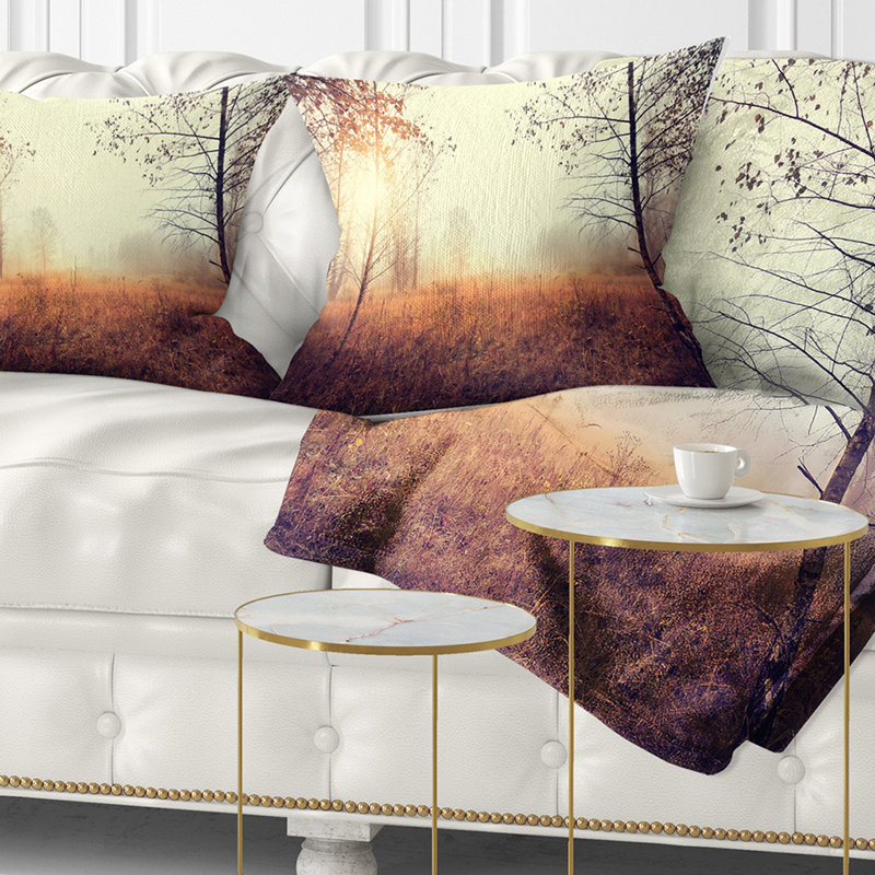 Magnifique paysage naturel avec un oreiller tree, 16 po x 1 po, Coussin décoratif