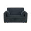 Causeuse convertible en velours côtelé noir l 55 po avec ports USB, poches pour magazines et coussins-97344970