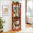 Lighted Corner Curio Cabinet - Elegant Glass Display Case For Living Room & Bar Storage, Perfect For Antique Collections & Wine With Built-In Lighting-164454928-164454938