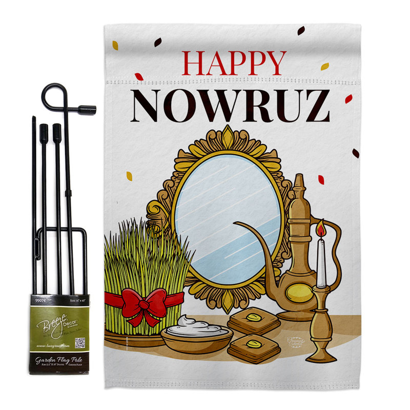 Ensemble de drapeaux en polyester 19 x 13 po Newruz