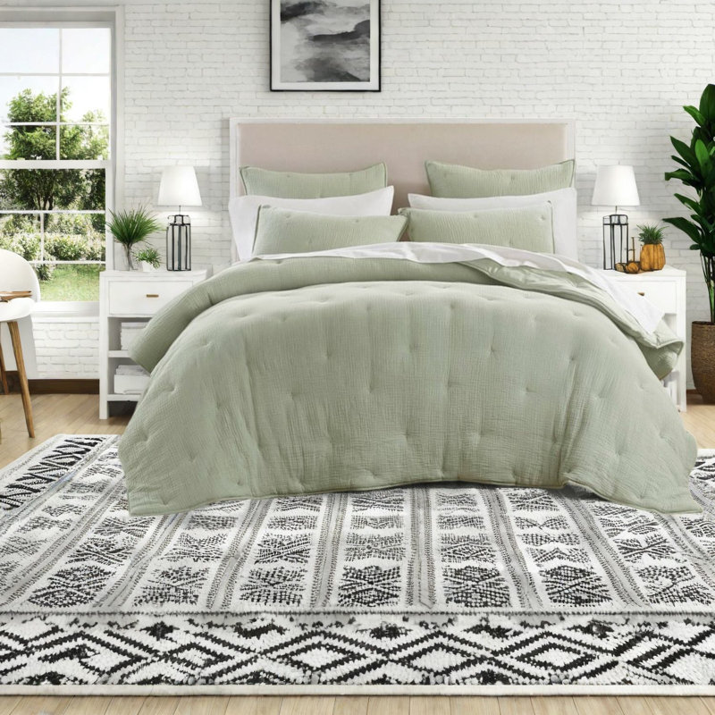 Ensembles de literie en coton de qualité supérieure, style gaze brodée pour maison moderne