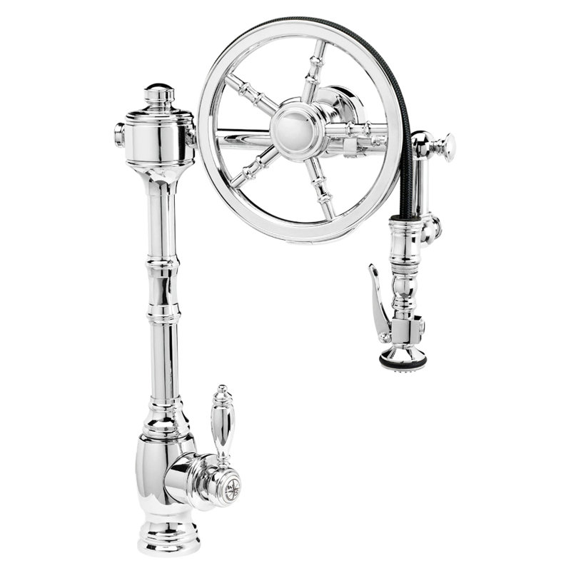 Wheel Pulldown Faucet, Chrome