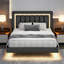 Ensemble de lit plateforme intelligent avec table de chevet moderne à DEL 2 pièces - Ensemble de chambre à coucher lumineuse 3 pièces-1261307904-1261307918