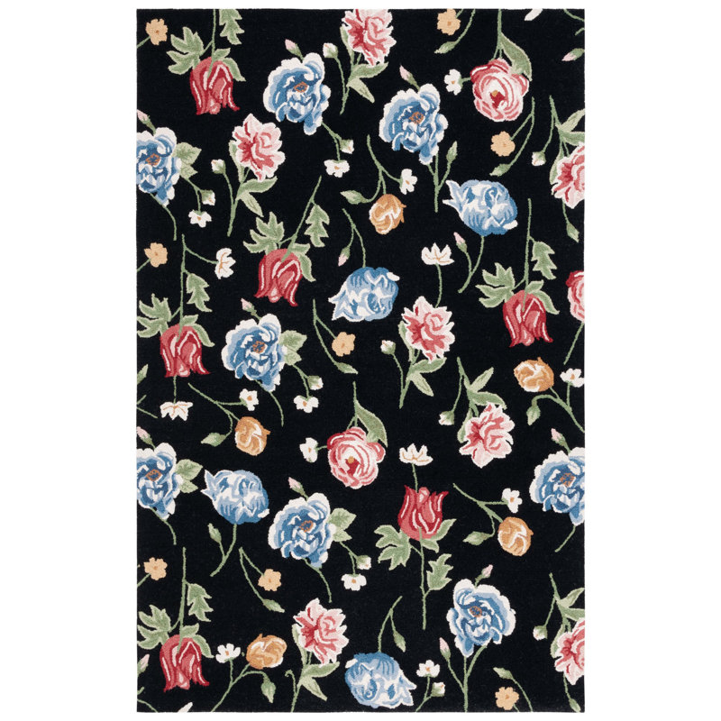 Tapis en laine / coton touffeté à la main Leitha, Rectangle 6 pi x 9 pi