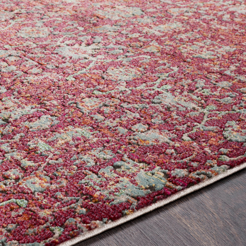 Tapis rouge / gris Quinlan, Rectangle 2 pi x 3 pi