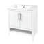 Meuble-lavabo 30 po avec lavabo, armoire de salle de bain multifonctionnelle avec portes et tiroirs, structure solide et panneau de fibres à densité moyenne