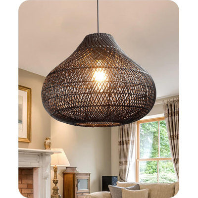 Lustre en rotin noir Karjear