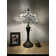 Coney Tiffany Table Lamp White Stained Glass Baroque Style Lavender Bedroom LED Bulbs Included H22"