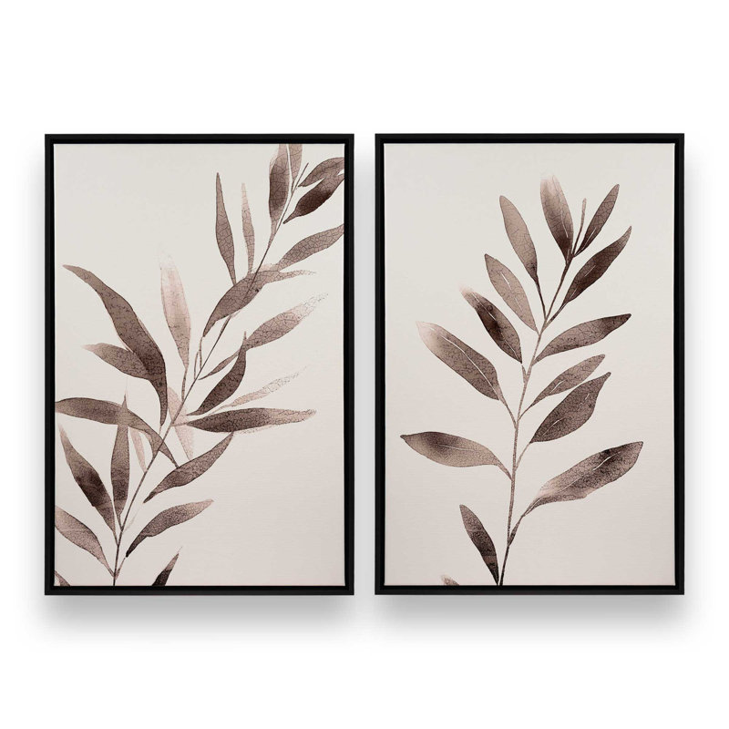 2 - Pièces sur toile, Rose, Cadre noir satiné, H 20 po x l 14 po