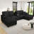 U-shaped Sectional Sofa (Black)-313851773