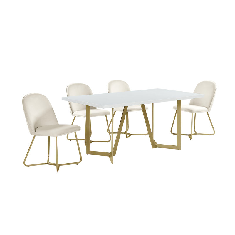 Ensemble repas pour 4 personnes Jakus, Noir, Crème