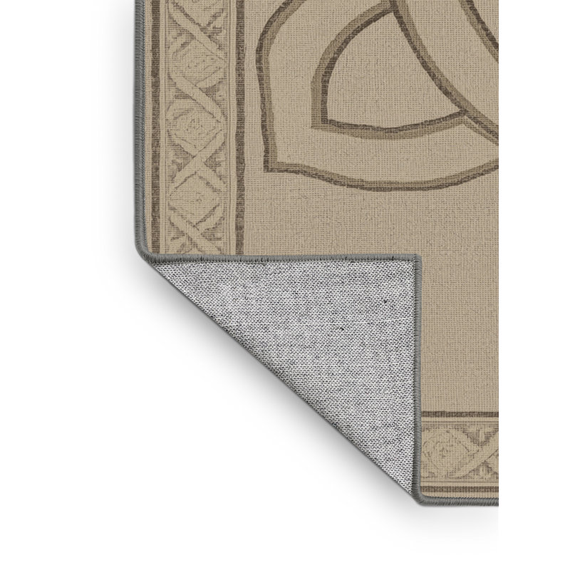 Tapis gris abstrait moderne et contemporain lavable à la machine à motif de pattes Andrus St Patties, 8 x 12