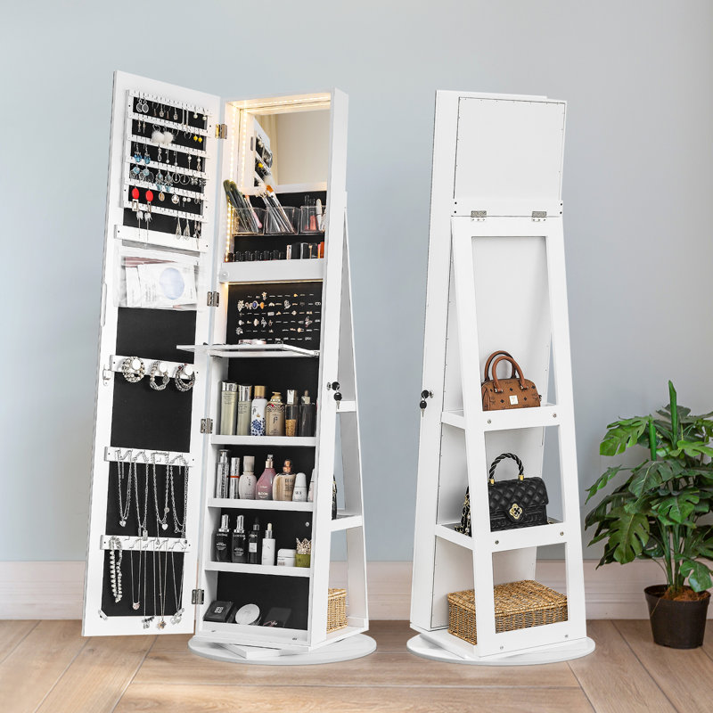 Armoire à bijoux avec miroir Aken