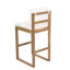 Bois d'extérieur pour 2 avec coussins beiges, structure solide, housse de coussin non poreuse, esthétique rétro pour salle à manger, ensemble de 11,5 po de hauteur et poids de 44,09 lb fabriqué en bois de couleur brune