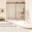 Porte de baignoire coulissante simple sans cadre avec verre trempé-116838288