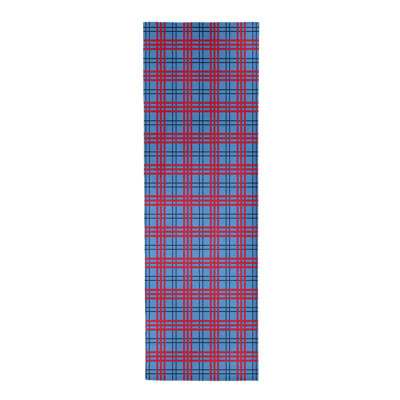 Tapis à carreaux bleu