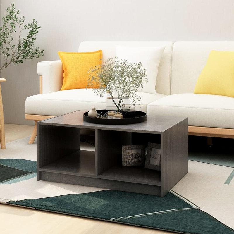 Table basse simple avec rangement Killough, gris
