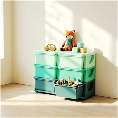 Meuble de rangement vertical à tiroirs peu encombrant, organisateur de jouets à plusieurs niveaux avec 6 tiroirs spacieux pour un rangement et une organisation faciles.