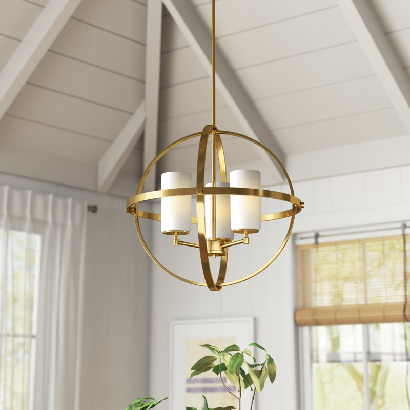 Lustre à trois lumières Altura de Génération Éclairage , Bronze satiné, Non