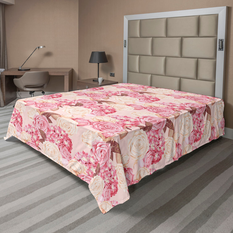 Ambesonne, drap plat floral pivoines, art botanique printanier