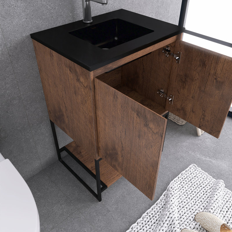 Meuble-lavabo sur pied simple 24 po Fumiki