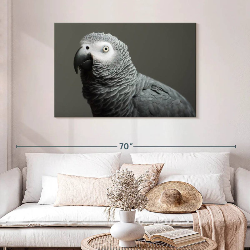 African Grey Parrot, 30" H x 45" W