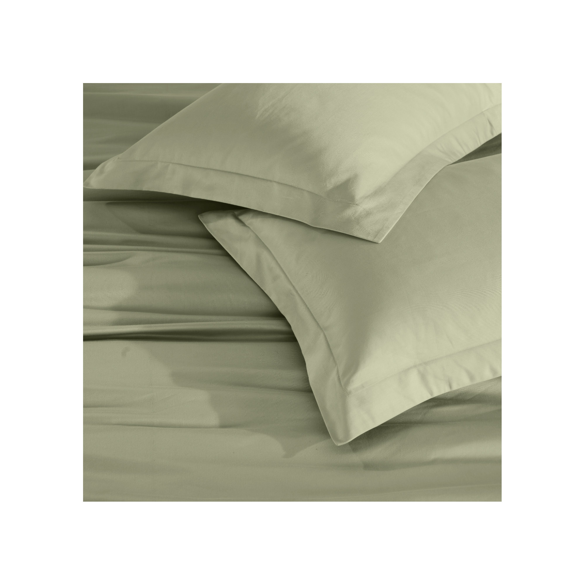 Cotton Duvet Cover Set, Sage, King/California King Duvet Cover + 2 King Shams