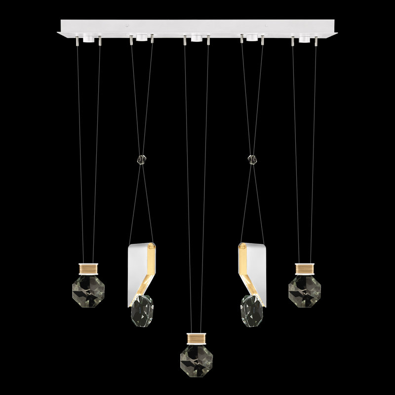 Aria 5 - Light LED Pendant, White/Gold