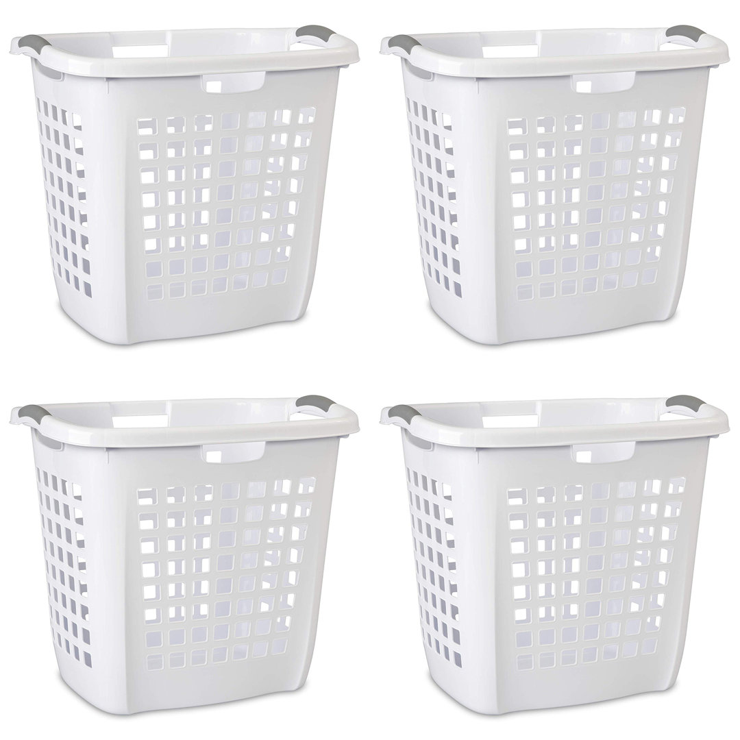 Sterilite Ultra Easy Carry Laundry Hamper, Comfort Handles to Easily Carry Clothes to Laundry Room (Set of 4) Sterilite