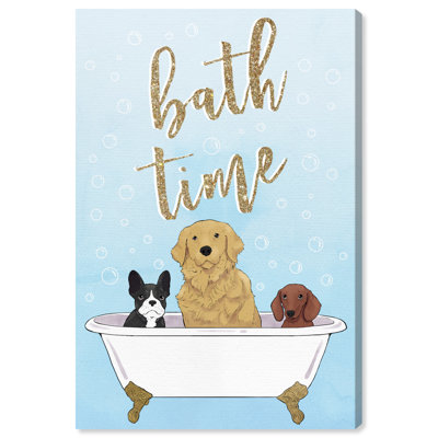 Reproduction d’art graphique sur toile tendue animaux glam « Bath Time » par Lola & Ana