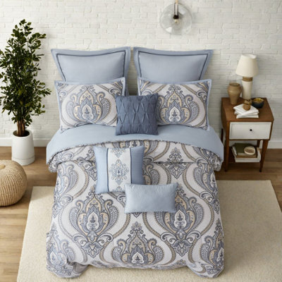 Polyester Damask Comforter Set