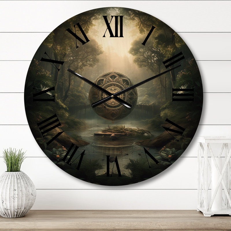 Horloge murale en bois massif sahiba, Moyenne