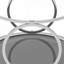 Table basse ronde moderne en verre de 80 cm avec structure circulaire en métal, table d'appoint contemporaine - Verre gris et chrome-432914329