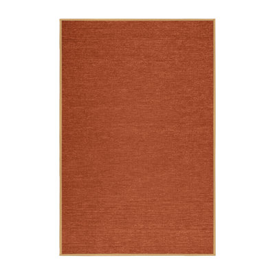Machine Washable Solid Brown Area Rug