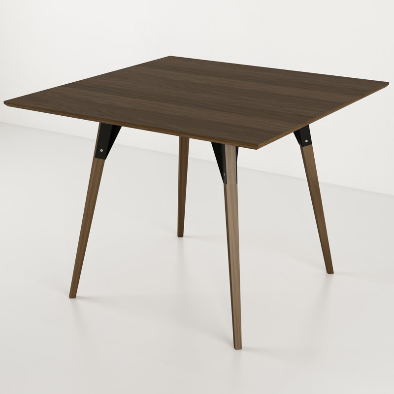 Table de salle à manger Clarke, Noyer, Noir / Noyer, H 30 po x L 40 po x l 40 po