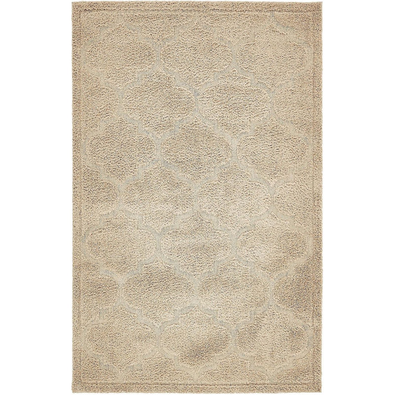 Tapis à motif géométrique sable Donshay, Rectangle 4 pi x 6 pi