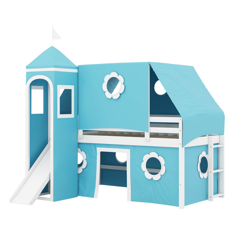 Lit pour enfant Bozman, Simple, Bleu