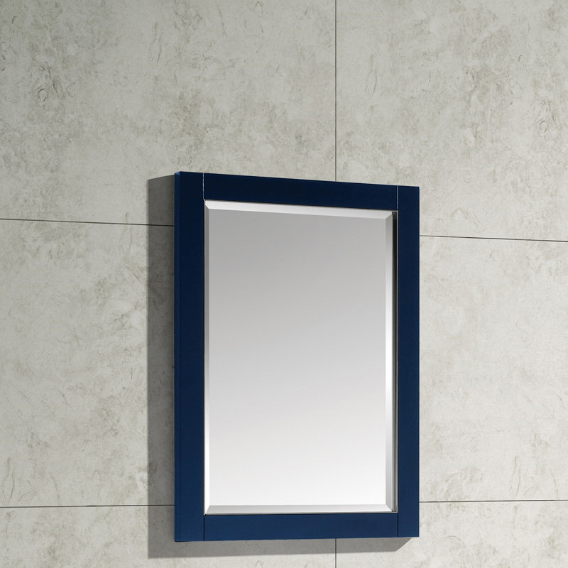 Miroir de salle de bain Donahue, Bleu marin / Argent, H 32 po x l 24 po