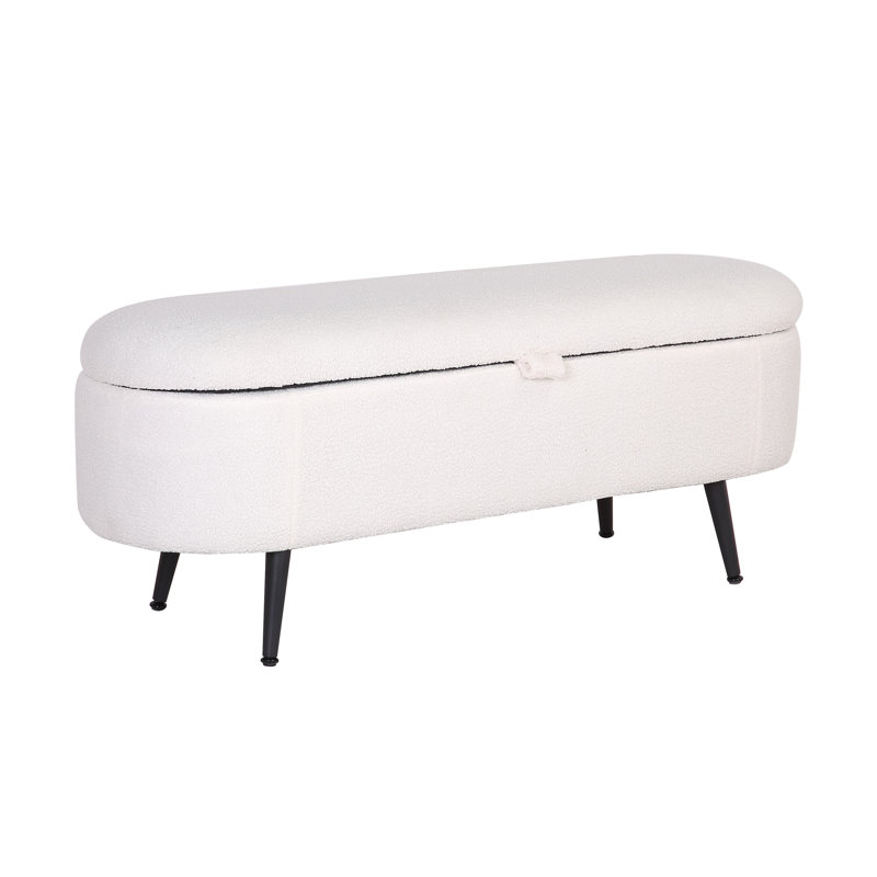 Repose-pieds Azzay Teddy, Mélange de polyester blanc