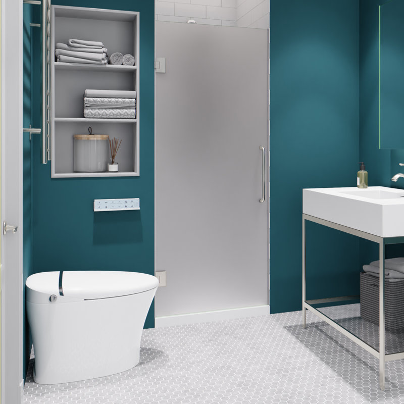 72" H x 24" W Brushed Nickel Frameless Shower Door with Frosted Glass